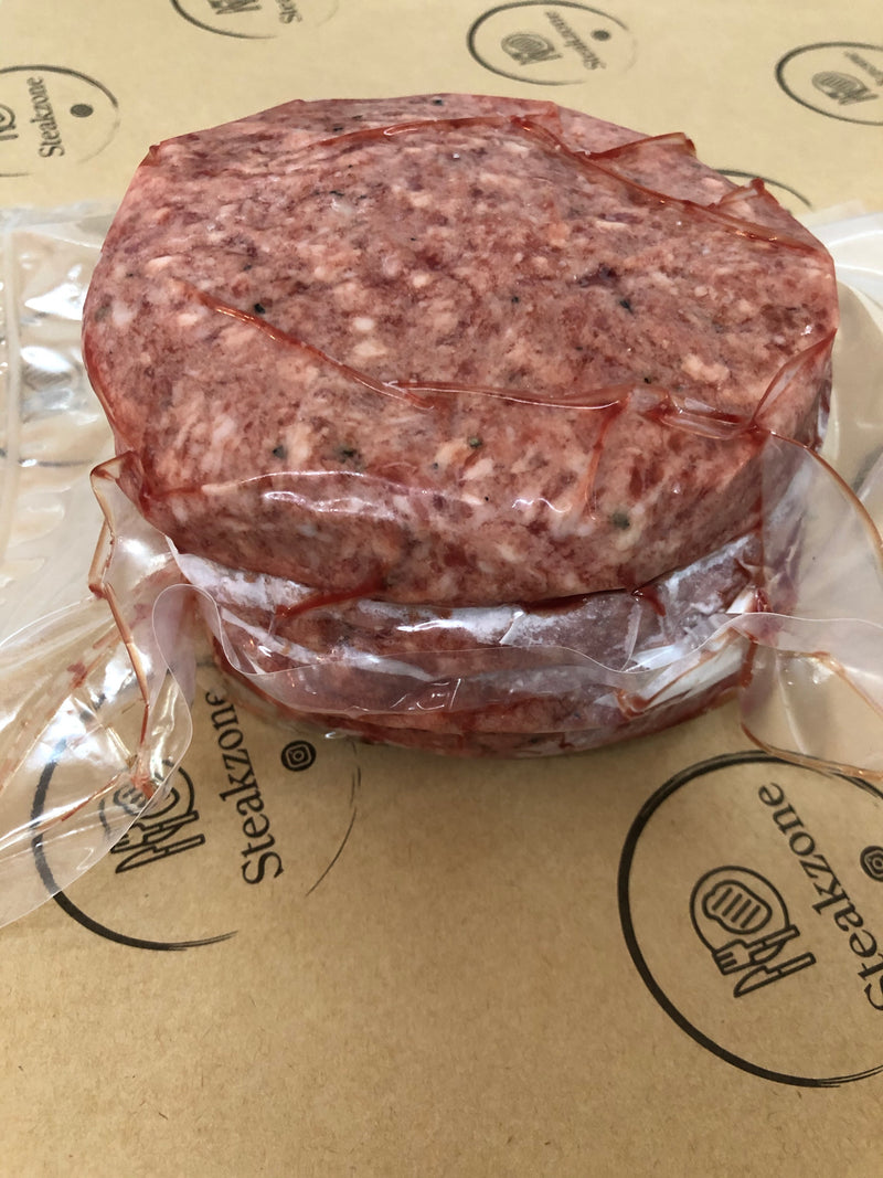 Beef Wagyu Burgers x 4  6oZ each, seasoned